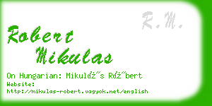 robert mikulas business card